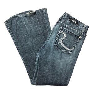 Rock & Republic Roth bootcut jeans whiskering light distressing low rise 31